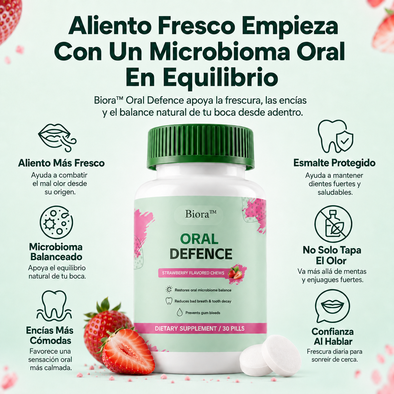 Biora™ Probioticos Orales - 30 Tabletas masticables